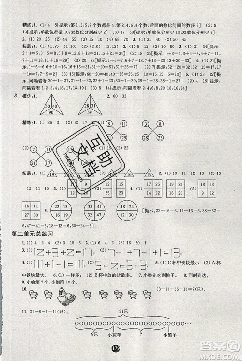 2019年小学奥数入门阶梯训练举一跟二反三拓五一年级参考答案 2019年小学奥数入门阶梯训练举一跟二反三拓五一年级参考答案