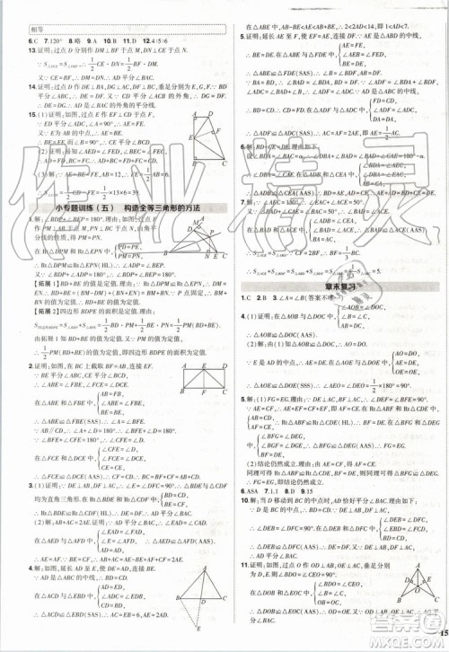 2019年状元成才路创优作业数学八年级上册R人教版参考答案