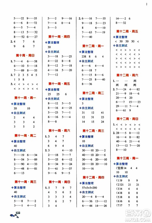 2019年PASS绿卡图书小学学霸天天计算四年级上RJ人教版参考答案