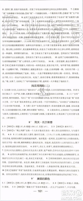 鸿鹄志文化2019年名师测控语文八年级上册RJ人教版参考答案