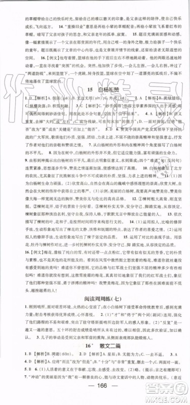 鸿鹄志文化2019年名师测控语文八年级上册RJ人教版参考答案