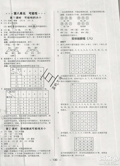 2019年综合应用创新题典中点六年级数学上册西师大版参考答案