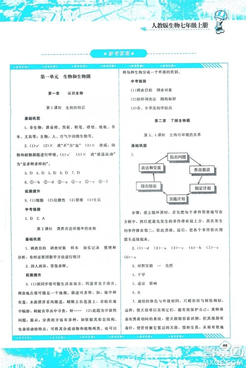 湖南少年儿童出版社2019课程基础训练七年级生物上册人教版答案 湖南少年儿童出版社2019课程基础训练七年级生物上册人教版答案