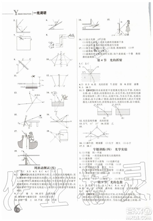 2019秋品至教育一线调研学业测评物理八年级上册RJ人教版参考答案