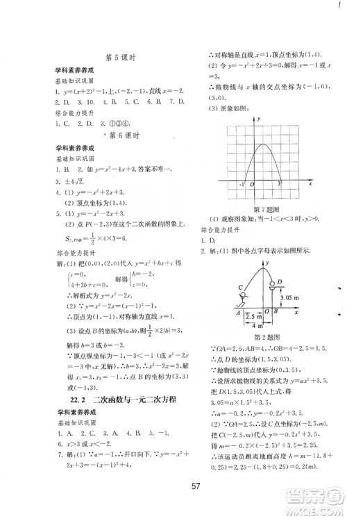 山东教育出版社2019初中基础训练九年级数学全一册人教版答案