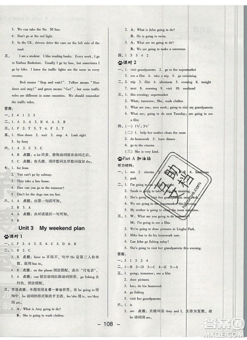 2019年综合应用创新题典中点六年级英语上册人教PEP版参考答案