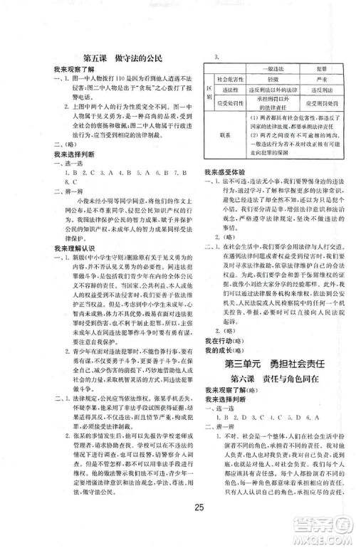 山东教育出版社2019初中基础训练八年级道德与法治上册人教版答案 山东教育出版社2019初中基础训练八年级道德与法治上册人教版答案