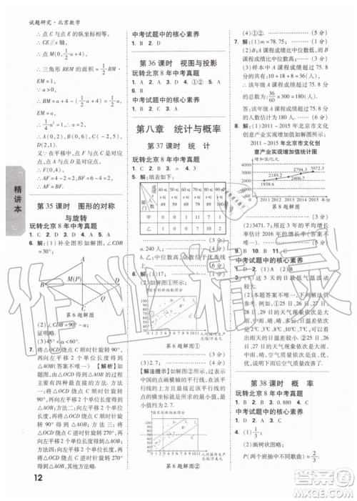 2020版万唯中考试题研究数学九年级全一册北京专版参考答案