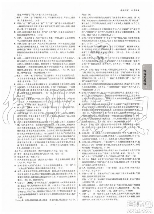 2020版万唯中考试题研究语文九年级全一册北京专版参考答案