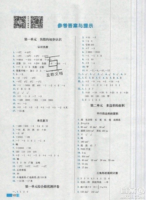 2019年名师点拨培优训练五年级数学上册江苏版参考答案