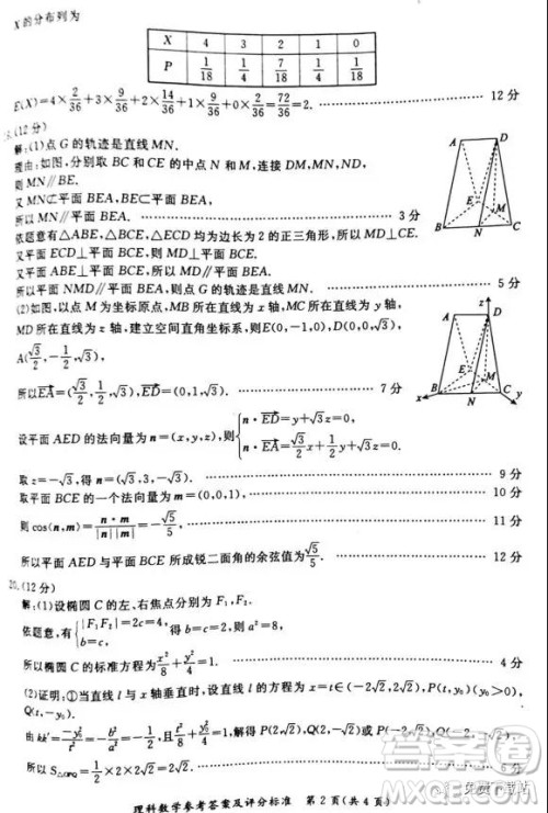 ​2020届广东省湛江市高三9月调研考试理科数学试题及答案