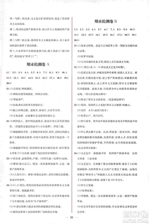 同步学历案课时练2019九年级世界历史人教版答案