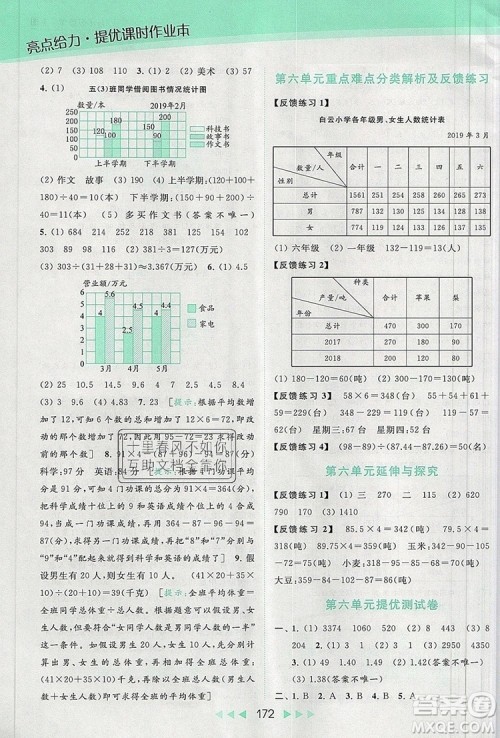 2019年亮点给力提优课时作业本五年级数学上册参考答案