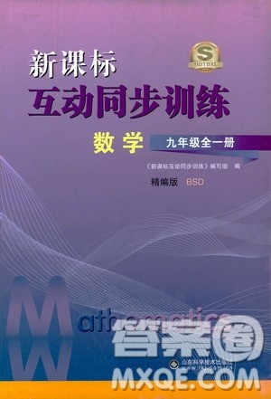 2019新课标互动同步训练九年级数学全一册北师大版答案