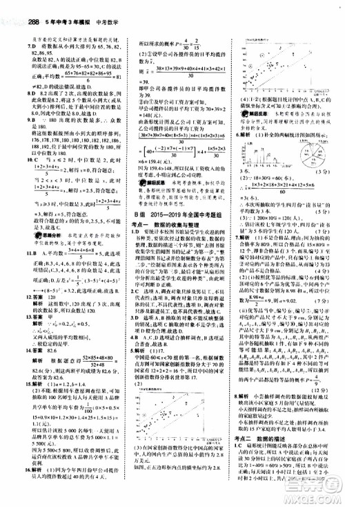 曲一线2020版5年中考3年模拟中考数学福建专用参考答案