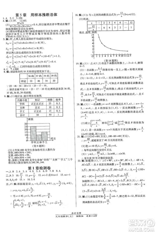 开明出版社2019高效课时通九年级数学上册湘教版答案