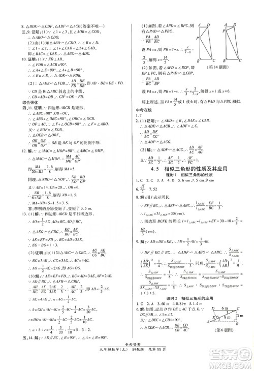 开明出版社2019高效课时通九年级数学全一册新课改浙江专版A本答案