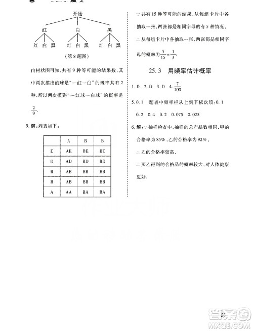 开明出版社2019高效课时通九年级数学上册人教版答案