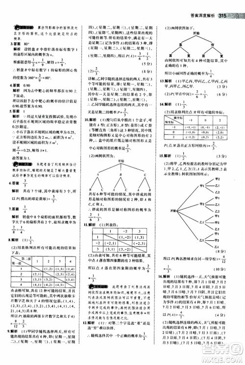 曲一线2020版5年中考3年模拟中考数学江苏专用参考答案