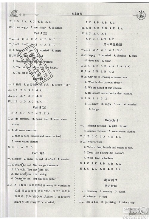 2019年王朝霞创维新课堂六年级英语上册人教PEP版参考答案 2019年王朝霞创维新课堂六年级英语上册人教PEP版参考答案