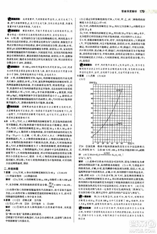 曲一线2020版5年中考3年模拟中考化学江苏专用参考答案