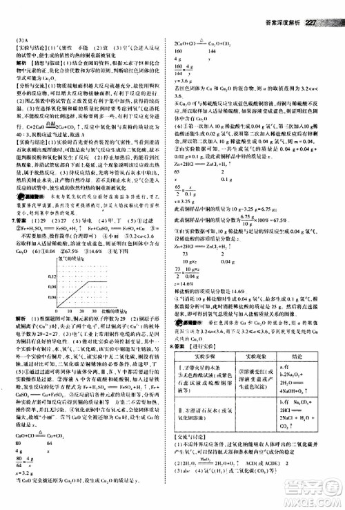 曲一线2020版5年中考3年模拟中考化学江苏专用参考答案