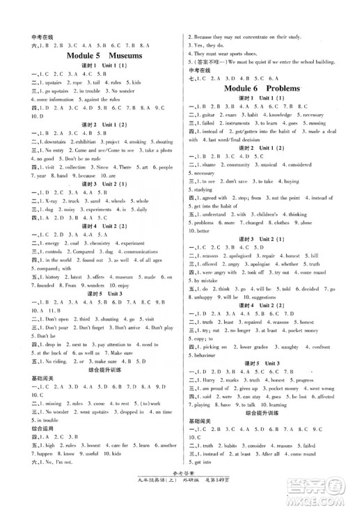 万向思维2019高效课时通九年级英语上册外研版答案 万向思维2019高效课时通九年级英语上册外研版答案