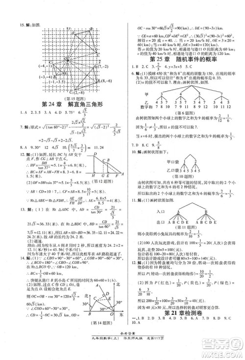 万向思维2019高效课时通九年级数学上册华东师大版答案