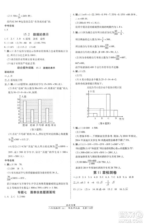 万向思维2019高效课时通八年级数学上册华东师大版答案