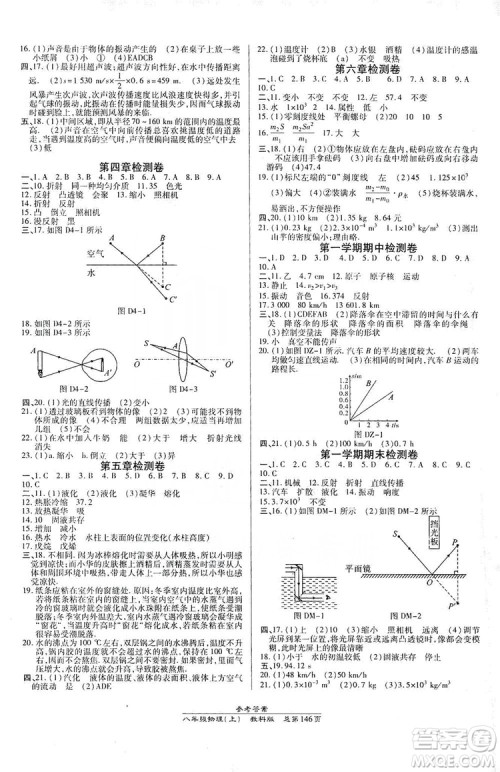 万向思维2019高效课时通8年级物理上册教科版答案