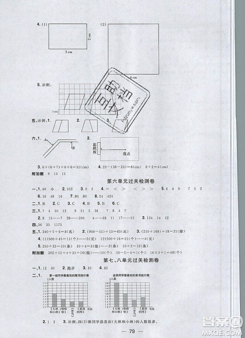 2019年阳光同学一线名师全优好卷四年级数学上册人教版参考答案 2019年阳光同学一线名师全优好卷四年级数学上册人教版参考答案