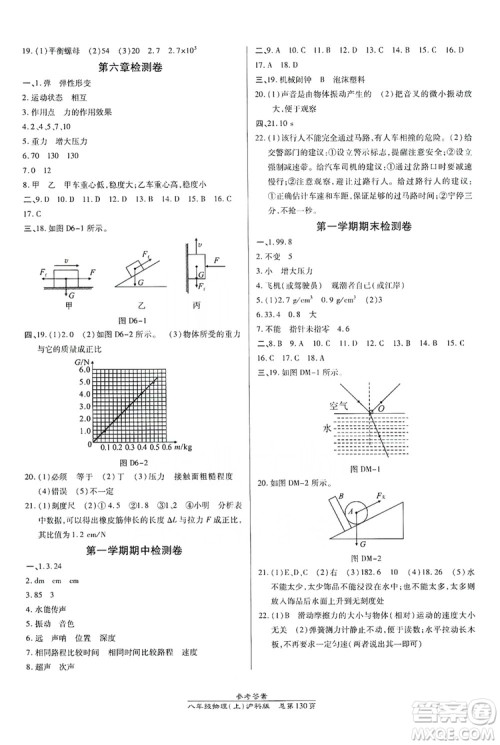 万向思维2019高效课时通八年级物理上册沪科版答案