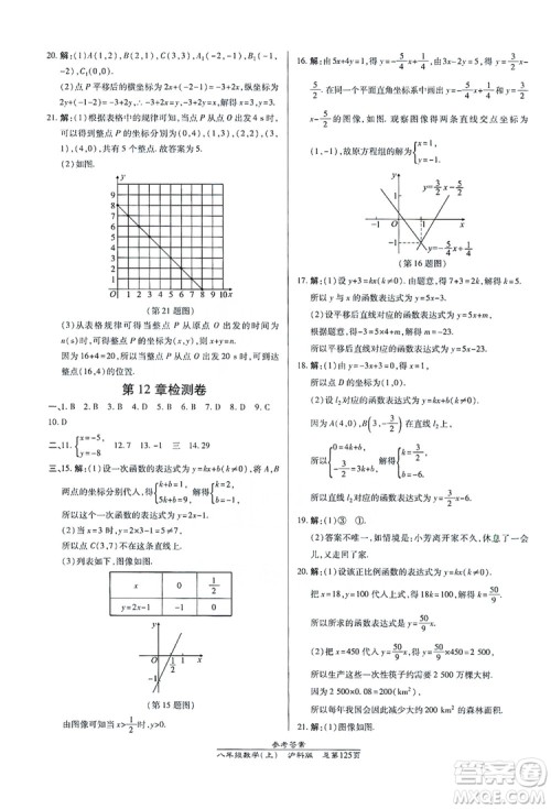 万向思维2019高效课时通八年级数学上册沪科版答案