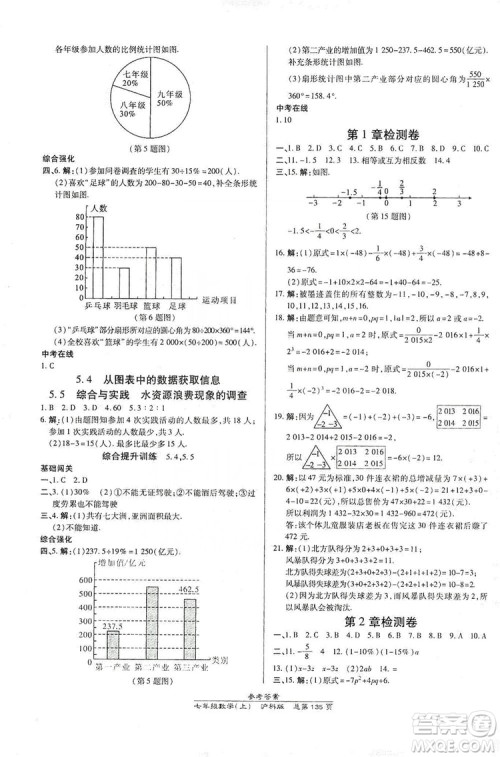 开明出版社2019高效课时通七年级数学上册沪科版答案 开明出版社2019高效课时通七年级数学上册沪科版答案