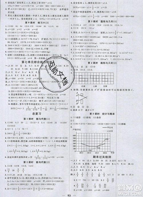 2019年阳光同学课时优化作业六年级数学上册北师大版深圳参考答案 2019年阳光同学课时优化作业六年级数学上册北师大版深圳参考答案