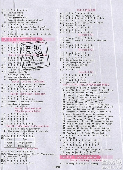 2019年阳光同学课时优化作业六年级英语上册人教版参考答案 2019年阳光同学课时优化作业六年级英语上册人教版参考答案