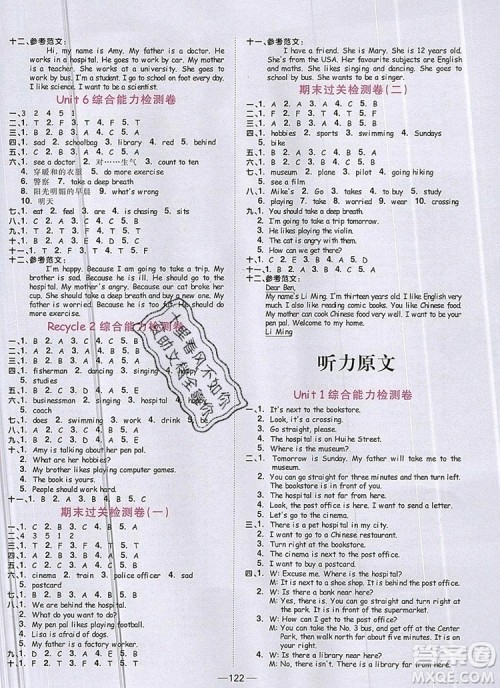 2019年阳光同学课时优化作业六年级英语上册人教版参考答案 2019年阳光同学课时优化作业六年级英语上册人教版参考答案