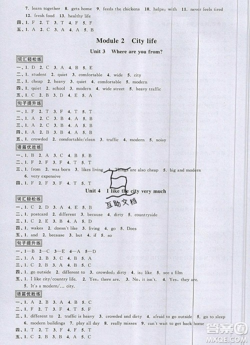 2019年阳光同学课时优化作业六年级英语上册教科版参考答案 2019年阳光同学课时优化作业六年级英语上册教科版参考答案