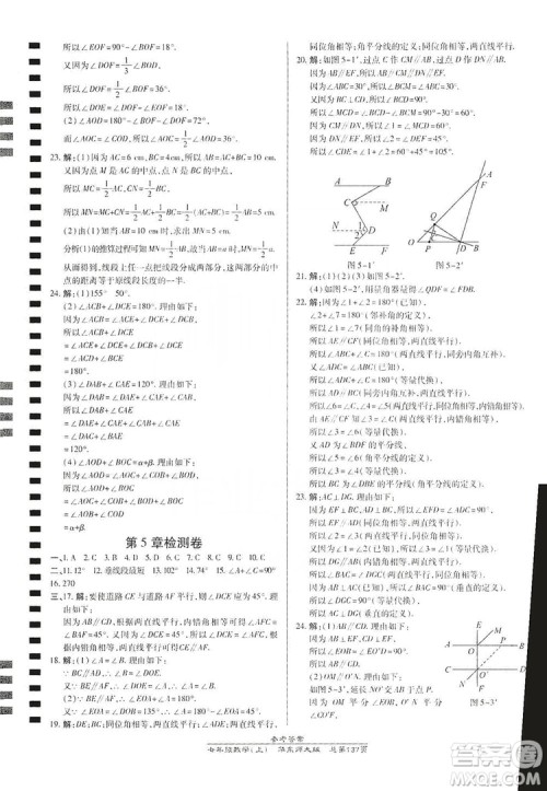 万向思维2019高效课时通七年级数学上册华东师大版答案 万向思维2019高效课时通七年级数学上册华东师大版答案