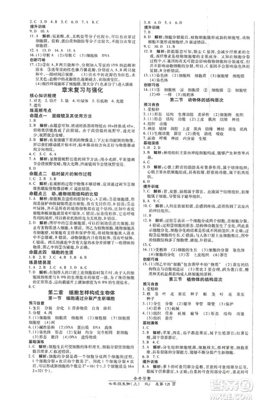万向思维2019高效课时通七年级生物上册人教版答案