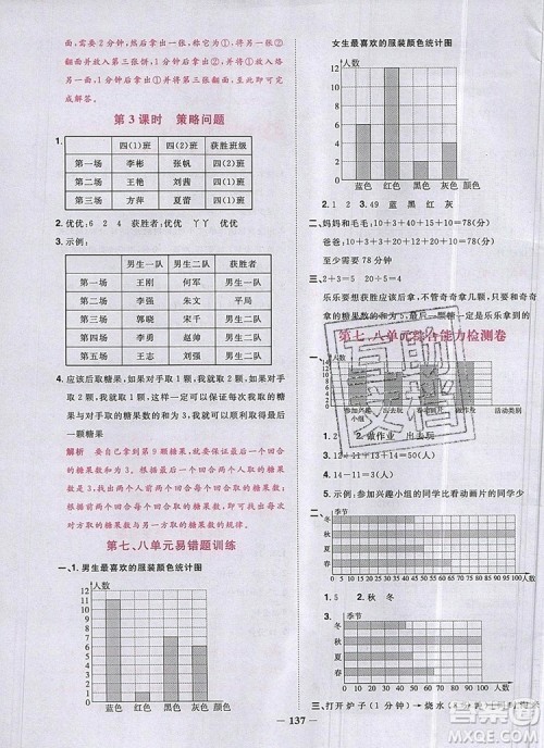 2019年阳光同学课时优化作业四年级数学上册人教版参考答案