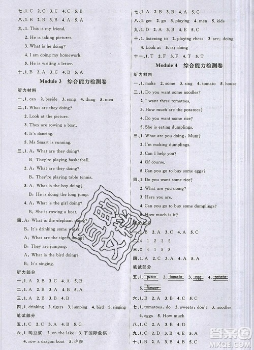 2019年阳光同学课时优化作业四年级英语上册外研版参考答案 2019年阳光同学课时优化作业四年级英语上册外研版参考答案