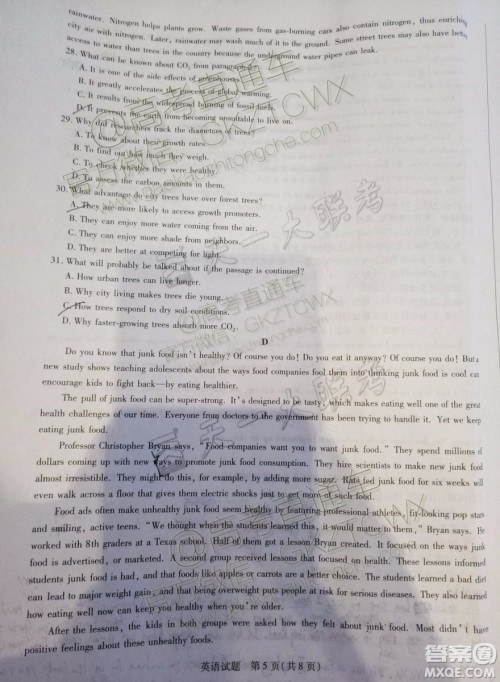 2020届天一大联考高三一联Q皖豫联盟英语试题及参考答案 2020届天一大联考高三一联Q皖豫联盟英语试题及参考答案