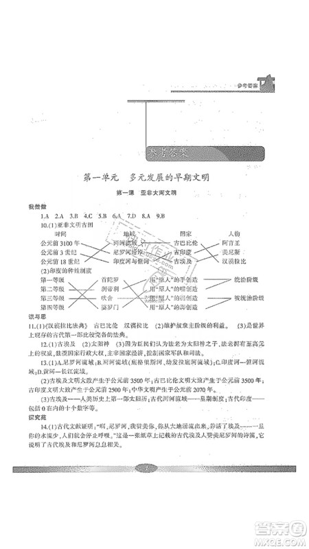 宁波出版社2019新课标学习方法指导丛书八年级历史与社会上册人教版答案 宁波出版社2019新课标学习方法指导丛书八年级历史与社会上册人教版答案