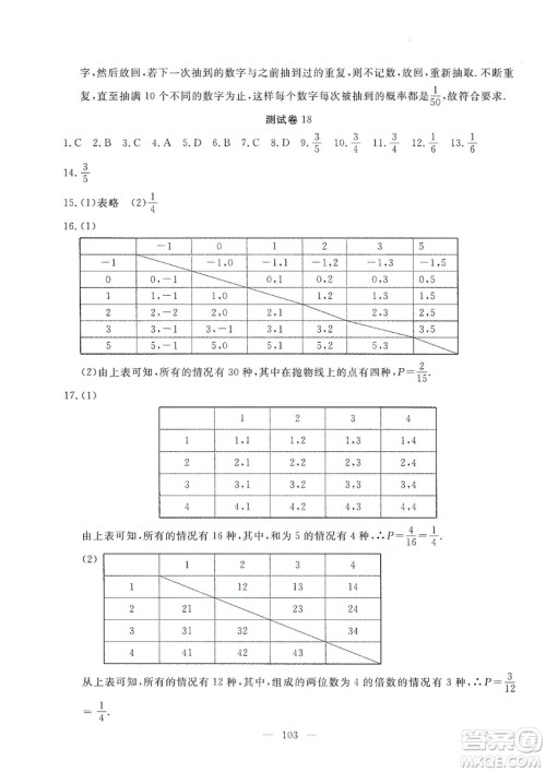 湖北教育出版社2019黄冈测试卷九年级数学上册答案