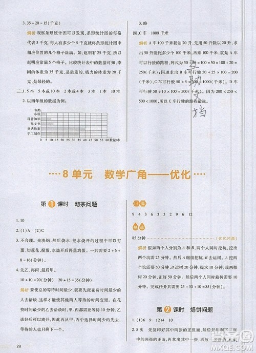 2019年一本我爱写作业小学数学四年级上册人教版参考答案