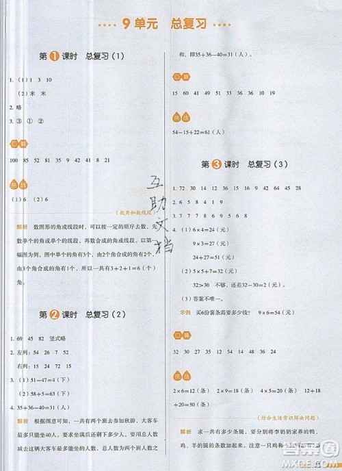 2019年一本我爱写作业小学数学二年级上册人教版参考答案 2019年一本我爱写作业小学数学二年级上册人教版参考答案