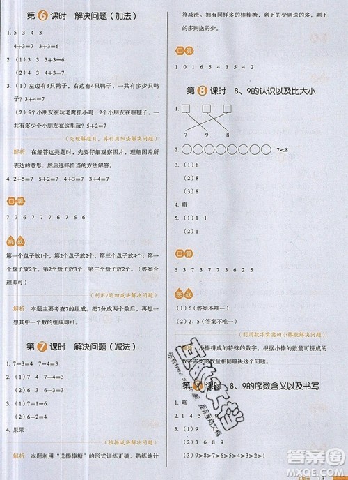 2019年一本我爱写作业小学数学一年级上册人教版参考答案 2019年一本我爱写作业小学数学一年级上册人教版参考答案