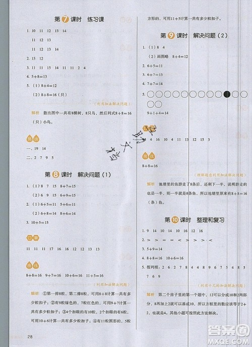 2019年一本我爱写作业小学数学一年级上册人教版参考答案 2019年一本我爱写作业小学数学一年级上册人教版参考答案
