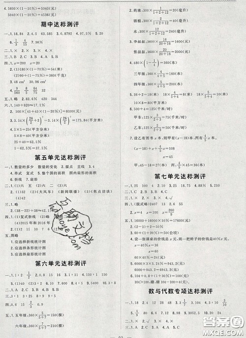 2019年1加1轻巧夺冠优化训练六年级数学上册北师大版参考答案 2019年1加1轻巧夺冠优化训练六年级数学上册北师大版参考答案